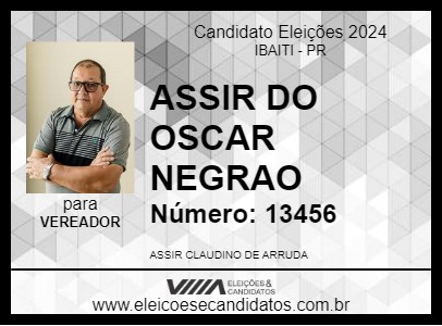 Candidato ASSIR DO OSCAR NEGRAO 2024 - IBAITI - Eleições