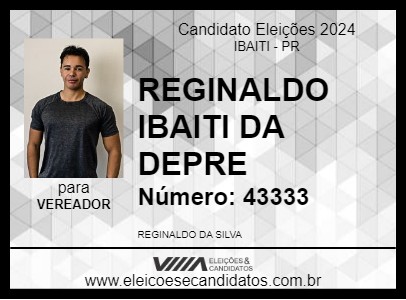 Candidato REGINALDO IBAITI DA DEPRE 2024 - IBAITI - Eleições