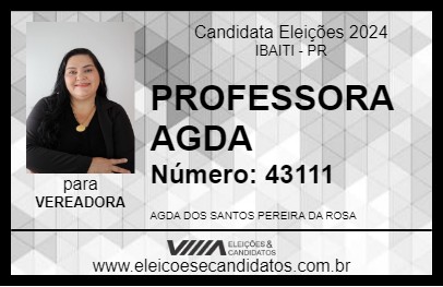 Candidato PROFESSORA AGDA 2024 - IBAITI - Eleições