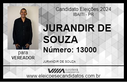 Candidato JURANDIR DE SOUZA 2024 - IBAITI - Eleições