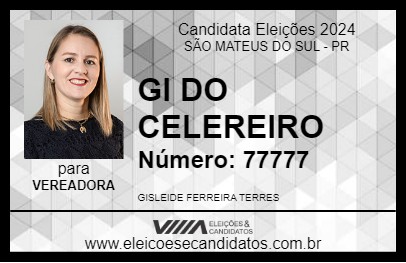 Candidato GI DO CELEIRO 2024 - SÃO MATEUS DO SUL - Eleições