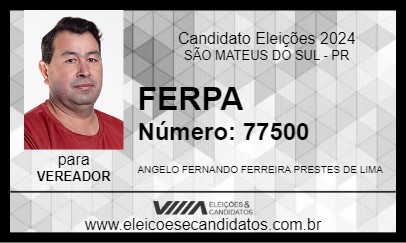 Candidato FERPA 2024 - SÃO MATEUS DO SUL - Eleições