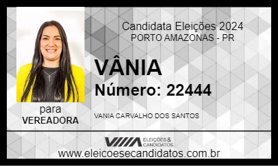 Candidato VÂNIA 2024 - PORTO AMAZONAS - Eleições