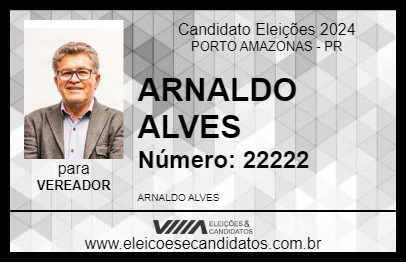 Candidato ARNALDO ALVES 2024 - PORTO AMAZONAS - Eleições