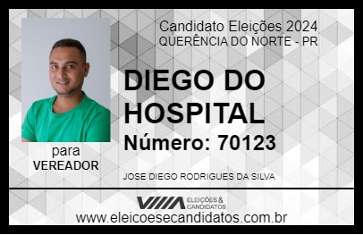 Candidato DIEGO DO HOSPITAL 2024 - QUERÊNCIA DO NORTE - Eleições