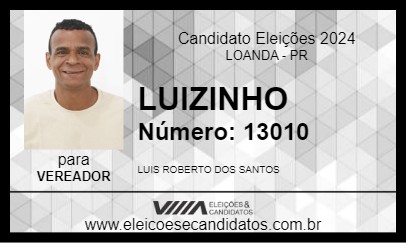 Candidato LUIZINHO 2024 - LOANDA - Eleições