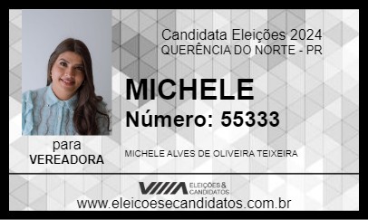 Candidato MICHELE  2024 - QUERÊNCIA DO NORTE - Eleições