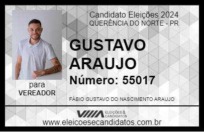 Candidato GUSTAVO ARAUJO 2024 - QUERÊNCIA DO NORTE - Eleições