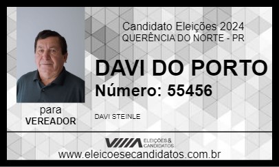 Candidato DAVI DO PORTO 2024 - QUERÊNCIA DO NORTE - Eleições