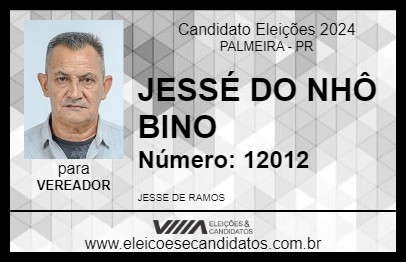 Candidato JESSÉ DO NHÔ BINO 2024 - PALMEIRA - Eleições