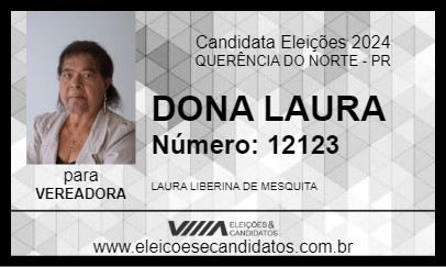 Candidato DONA LAURA 2024 - QUERÊNCIA DO NORTE - Eleições