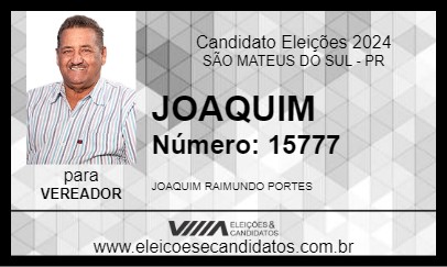 Candidato JOAQUIM PORTES 2024 - SÃO MATEUS DO SUL - Eleições