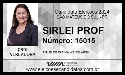 Candidato PROFESSORA SIRLEI 2024 - SÃO MATEUS DO SUL - Eleições