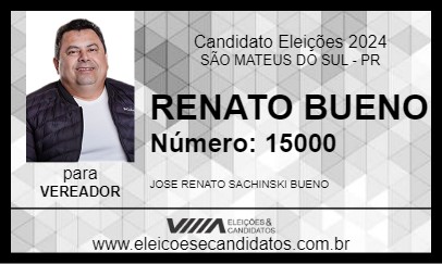 Candidato RENATO BUENO 2024 - SÃO MATEUS DO SUL - Eleições