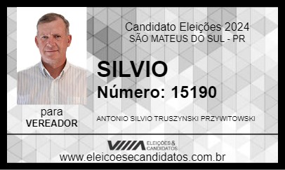 Candidato SILVIO PRZYWITOWSKI 2024 - SÃO MATEUS DO SUL - Eleições