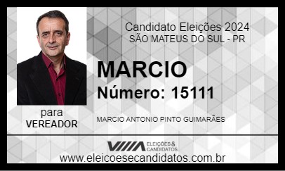 Candidato MARCIO GUIMARÃES 2024 - SÃO MATEUS DO SUL - Eleições