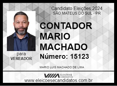 Candidato CONTADOR MARIO MACHADO 2024 - SÃO MATEUS DO SUL - Eleições