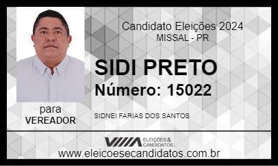 Candidato SIDI PRETO 2024 - MISSAL - Eleições