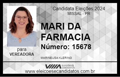 Candidato MARI DA FARMACIA 2024 - MISSAL - Eleições