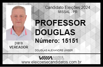 Candidato PROFESSOR DOUGLAS 2024 - MISSAL - Eleições