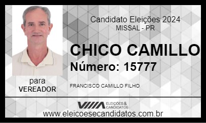 Candidato CHICO CAMILLO 2024 - MISSAL - Eleições