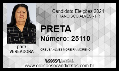 Candidato PRETA 2024 - FRANCISCO ALVES - Eleições