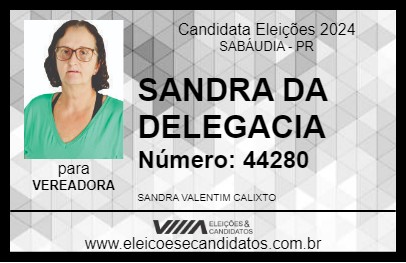 Candidato SANDRA CALIXTO 2024 - SABÁUDIA - Eleições