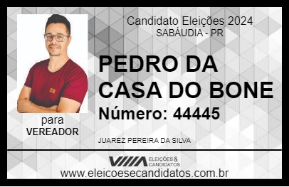 Candidato JUAREZ PEREIRA 2024 - SABÁUDIA - Eleições