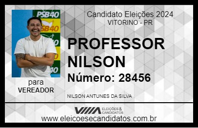 Candidato PROFESSOR NILSON 2024 - VITORINO - Eleições