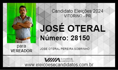 Candidato JOSÉ OTERAL 2024 - VITORINO - Eleições