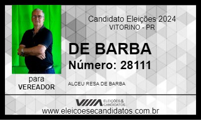 Candidato DE BARBA 2024 - VITORINO - Eleições