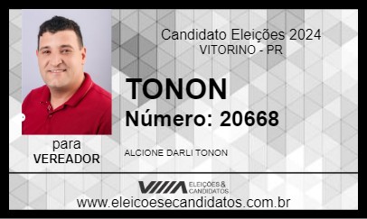 Candidato TONON 2024 - VITORINO - Eleições