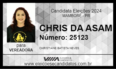 Candidato CHRIS DA ASAM 2024 - MAMBORÊ - Eleições