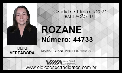 Candidato ROZANE 2024 - BARRACÃO - Eleições