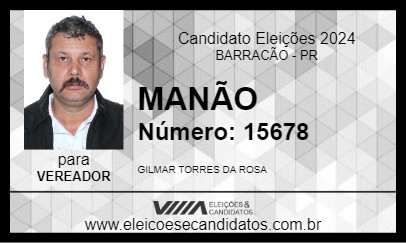 Candidato MANÃO 2024 - BARRACÃO - Eleições