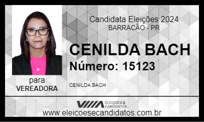 Candidato CENILDA BACH 2024 - BARRACÃO - Eleições