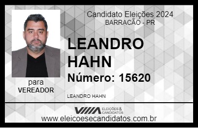 Candidato LEANDRO HAHN 2024 - BARRACÃO - Eleições