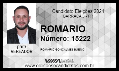 Candidato ROMARIO 2024 - BARRACÃO - Eleições