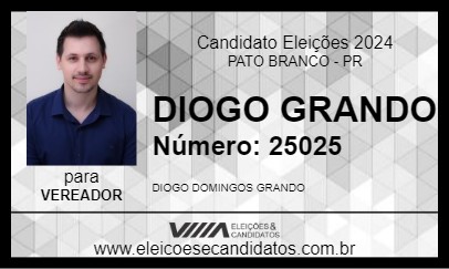 Candidato DIOGO GRANDO 2024 - PATO BRANCO - Eleições