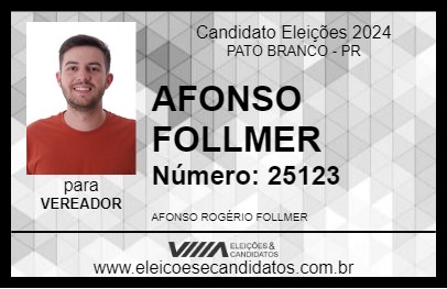 Candidato AFONSO FOLLMER 2024 - PATO BRANCO - Eleições