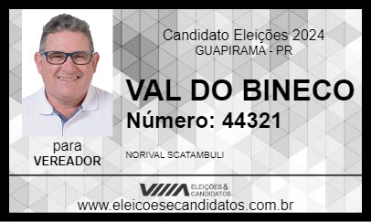 Candidato VAL DO BINECO 2024 - GUAPIRAMA - Eleições