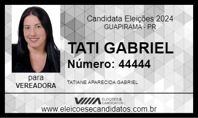 Candidato TATI GABRIEL 2024 - GUAPIRAMA - Eleições