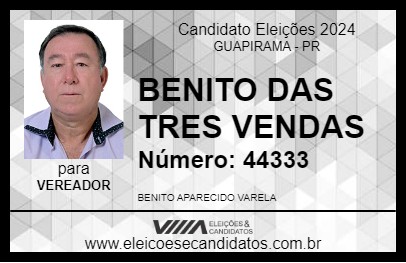 Candidato BENITO DAS TRES VENDAS 2024 - GUAPIRAMA - Eleições