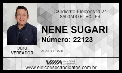 Candidato NENE SUGARI 2024 - SALGADO FILHO - Eleições