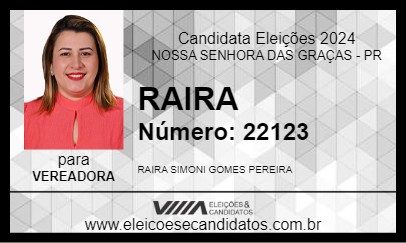 Candidato RAIRA 2024 - NOSSA SENHORA DAS GRAÇAS - Eleições