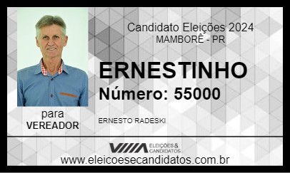 Candidato ERNESTINHO 2024 - MAMBORÊ - Eleições