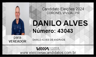 Candidato DANILO ALVES 2024 - CORONEL VIVIDA - Eleições