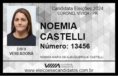 Candidato NOEMIA CASTELLI 2024 - CORONEL VIVIDA - Eleições