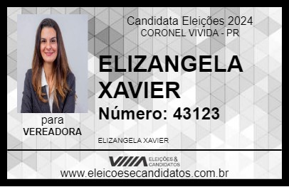 Candidato ELIZANGELA XAVIER 2024 - CORONEL VIVIDA - Eleições