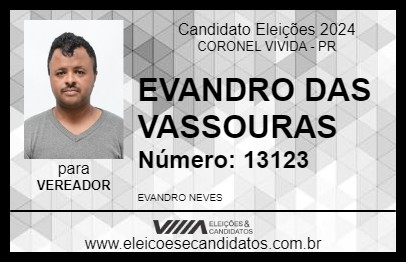 Candidato EVANDRO DAS VASSOURAS 2024 - CORONEL VIVIDA - Eleições